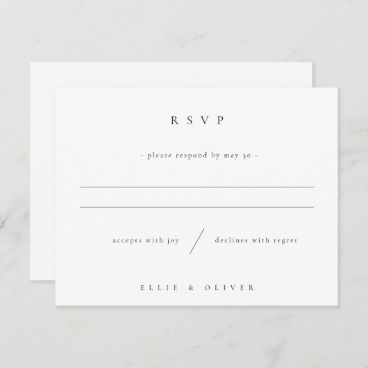 Zwart-wit Boho Photo Wedding Modern RSVP Kaartje (Voorkant / Achterkant)