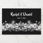 Zwart-wit bokeh wazig licht Mini Sparkling Wijnetiket (Enkel label)