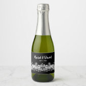 Zwart-wit bokeh wazig licht Mini Sparkling Wijnetiket (Voorkant)