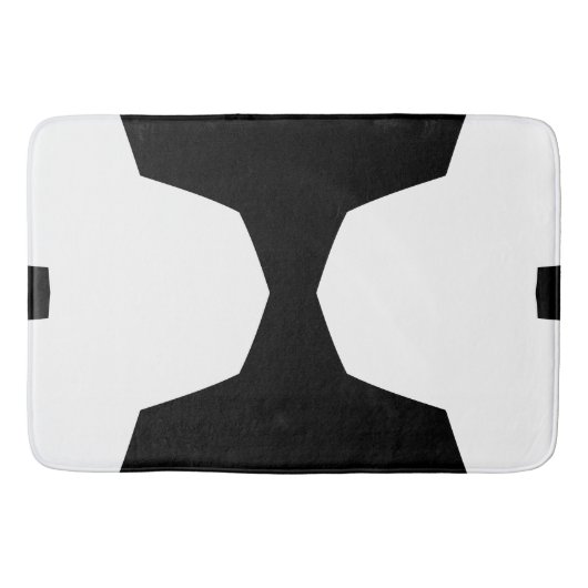 Zwart-wit Bold Minimal Geometric Badmat (Voorkant)