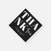 Zwart-wit Bold Minimalist Dank u bruiloft Servet (Hoek)