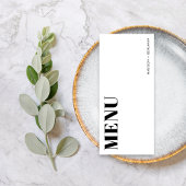 Zwart-wit Bold Minimalistische Moderne Huwelijk Menu