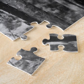 zwart-wit bomen rondom puzzel (Zijkant)