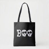 Zwart-wit Bony Skull Boo Draagtas (Voorkant)
