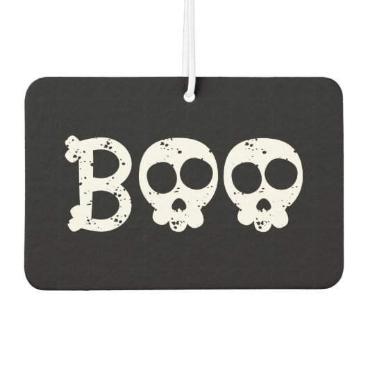 Zwart-wit Bony Skull Boo Luchtverfrisser (Voorkant)