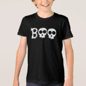 Zwart-wit Bony Skull Boo Tri-Blend Shirt (Voorkant)