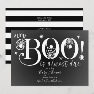 Zwart-wit BOO Elegant Baby shower Kaart