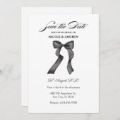 Zwart-wit boog bruiloft save the date (Voorkant / Achterkant)