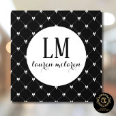 Zwart & Wit Boog Monogram Raamsticker