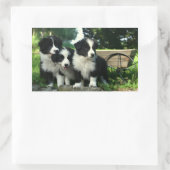 Zwart-wit Border Collie Puppy Dogs Stickers (Tas)