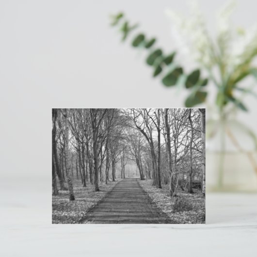 Zwart/wit bos briefkaart (Staand voorkant)