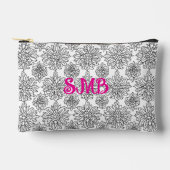 Zwart-wit Botanisch Monogram Bloemen Etui (Voorkant)