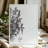  zwart-wit botanische bloemen bruiloft kaart