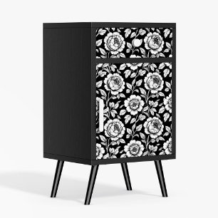 Zwart Wit Botanische Decoupage Poster Papier