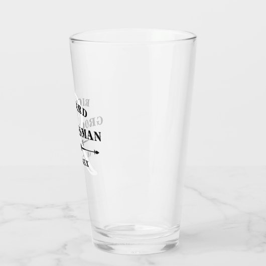 Zwart Wit Bow Stropdas Monogram Groomman Bruiloft Glas (Links)
