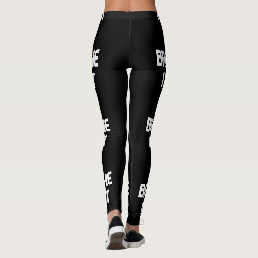 Zwart-wit Breedte Leggings uit (Achterkant)