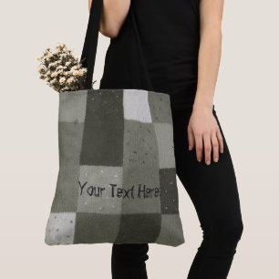 zwart-wit breiwerk tote bag