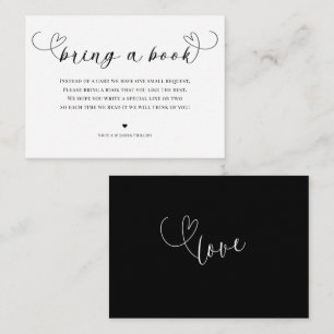 Zwart & Wit Breng een boek babyshower bijlage
