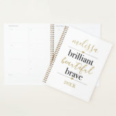 Zwart Wit Briljant Schoon Moedig Script Naam Planner (Display)