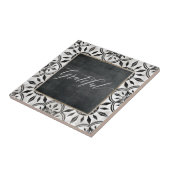 Zwart wit brochbord met grateful Script-alkboard Tegeltje (Zijkant)
