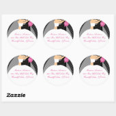 Zwart-wit bruid & bruidegom adreslabel Sticker (Vel)