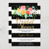 Zwart & Wit Bruids Douche Uitnodiging (Voorkant / Achterkant)