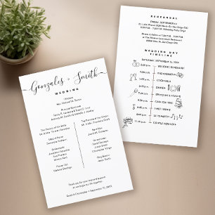 Zwart Wit bruidsfeest Wedding Tijdlijn lijst