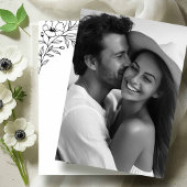 Zwart-wit bruiloft Bewaar de datums met foto Save The Date