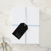 Zwart-wit-bruiloft dank u- cadeaulabel (Met Touw)