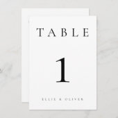 Zwart-wit Bruiloft/Evenement Tafelnummer (Voorkant / Achterkant)