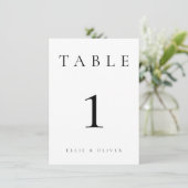 Zwart-wit Bruiloft/Evenement Tafelnummer (Staand voorkant)