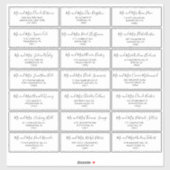 Zwart-wit bruiloft Gast Adres Label (Vel)