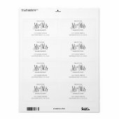 Zwart-wit bruiloft. Meneer en mevrouw modern adres Etiket (Full Sheet)