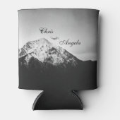 Zwart-wit bruiloft onder de bergen blikjeskoeler (Voorkant)