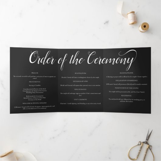 Zwart-wit bruiloft onder de bergen drieluik programma (Binnen)