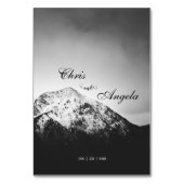 Zwart-wit bruiloft onder de bergen kaart (Achterkant)