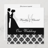 Zwart-wit bruiloft paar bruiloft uitnodiging (Voorkant / Achterkant)