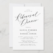 Zwart-wit bruiloft repetitie diner kaart (Voorkant)