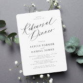 Zwart-wit bruiloft repetitie diner kaart