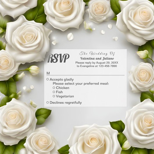 Zwart-wit bruiloft RSVP