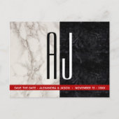 Zwart-wit bruiloft Save The Date Kaart (Voorkant)