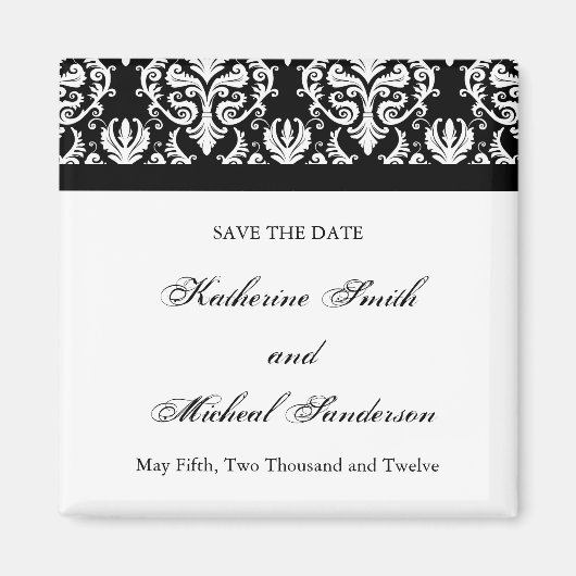 Zwart-wit bruiloft Save the Date Magnet Magneet (Voorkant)