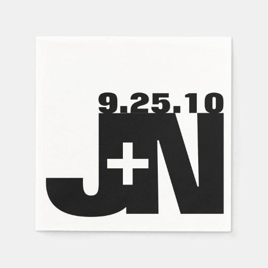 Zwart-wit bruiloft servet (Voorkant)