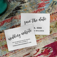 Zwart-wit bruiloft website, Save the Date Kaart