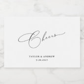 Zwart-wit bruiloft wijnfles likeurfles etiket (Enkel label)