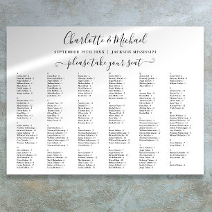Zwart-wit bruiloft zitplaats grafiek voor 200 name poster