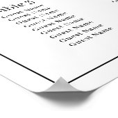 Zwart-wit bruiloft Zitting Grafiek met Script Poster (Hoek)