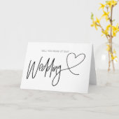 Zwart-wit bruiloftslezer Kaart Hart (Gele Bloem)