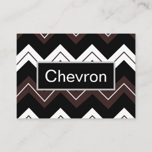 Zwart Wit Bruin Chevron Streep  Visitekaartje