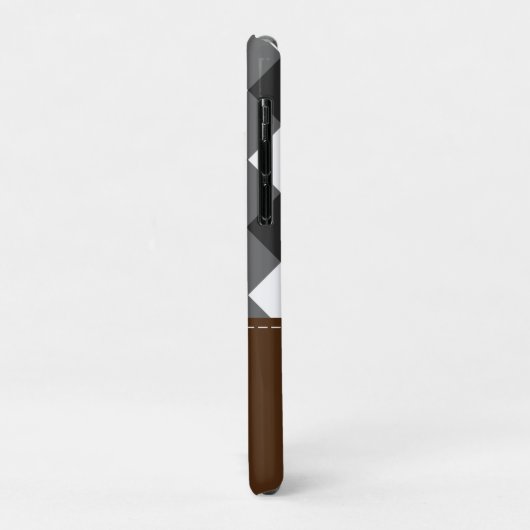 Zwart Wit Bruin Gepersonaliseerde Plaid Case-Mate iPhone Case (Achterkant/links)